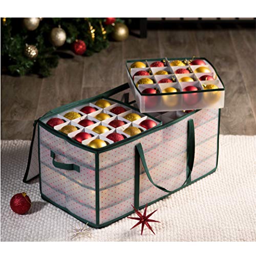 ZOBER Christmas Ornament Storage Box Plastic - Stores 128 - Image 3