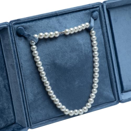 Large Velvet Pearl Necklace Gift Box Jewelry Storage Case - Image 5