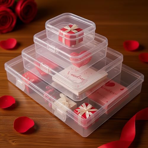 24 Pieces Mixed Sizes Rectangular Empty Mini Clear Plastic - Image 7
