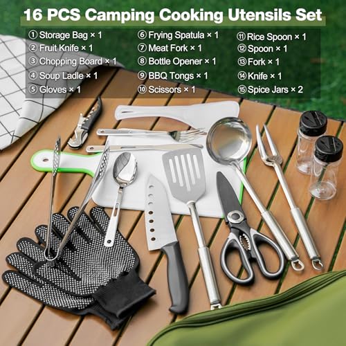 Portable 16 PCs Camping Utensil Set, CT606 - Image 5