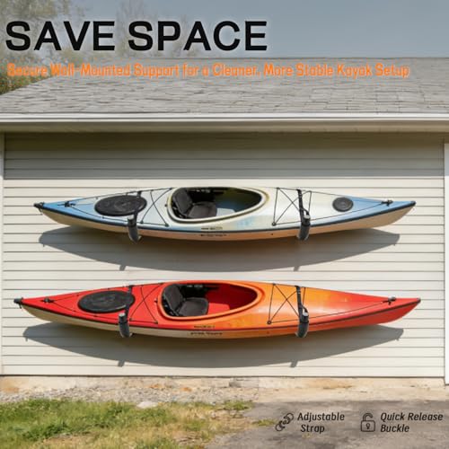 Heavy Duty Kayak Wall Rack for Garage, Kayak Storage - Image 6