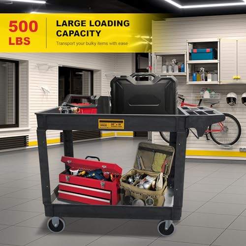 Utility Service Cart,Heavy Duty 500 LBS Rolling Utility Cart - Image 3