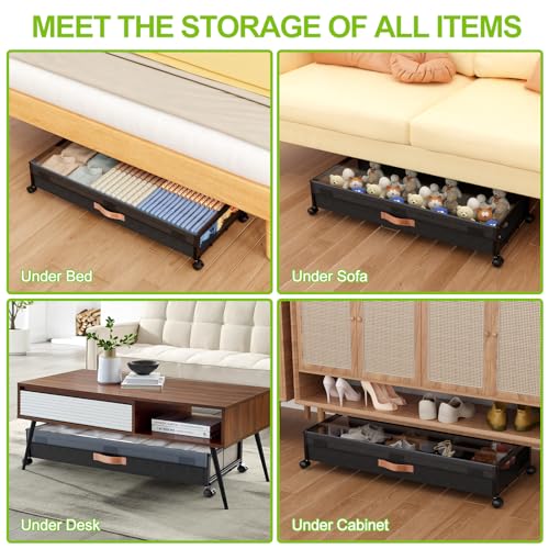 Under Bed Storage with Wheels,2-Pack Under Bed Storage - Image 7