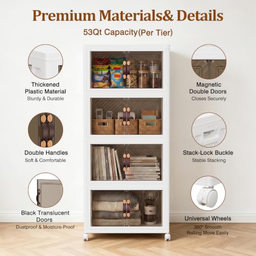 4Tier 212QT Stackable Storage Bins With Lids Portabl | All Products - Image 4