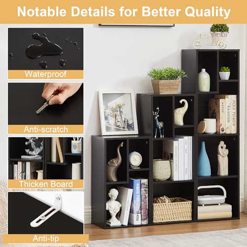 VECELO Narrow Bookshelf Set, Fits 9.3" × 10-12.8" Hardcovers - Image 5