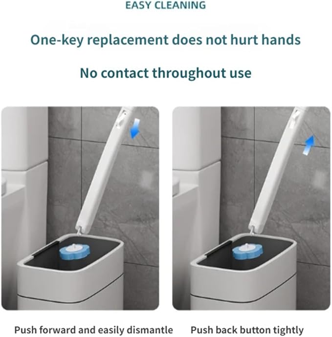 2026 New Disposable Toilet Brush, Disposable Toilet Cleaning System, Ocean/Lemon/Lavender 3 Aromatherapy, Includes Disposable Cleaning Stick, Storage Box and Scented Refill Tabs (White-Lemon*18)