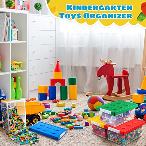Vicenpal 4 Pack Toy Storage Containers with Lids Brick Shaped - Image 4