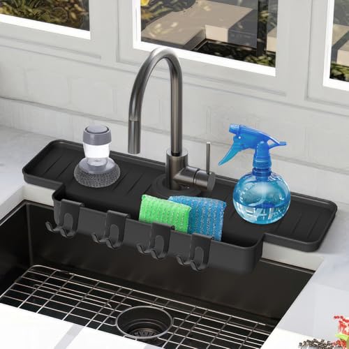 6 PACK Black Shower Caddy, Space Aluminum Towel Hooks - Image 6