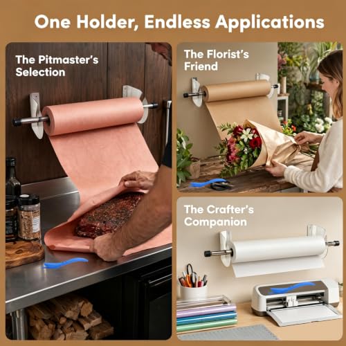 Wrapping Paper wall Mount, Kraft Paper roll Dispenser - Image 4