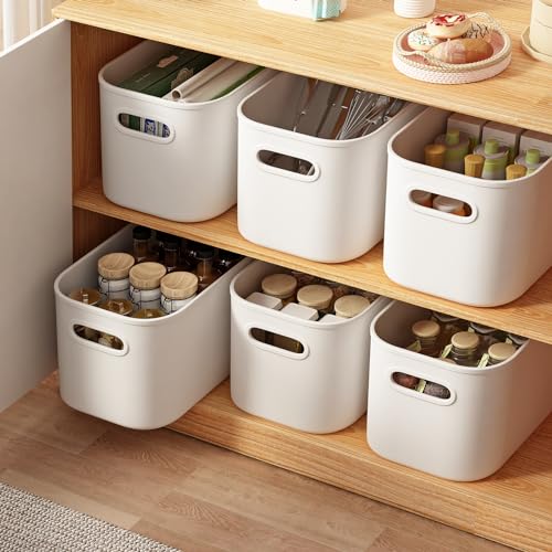ORGIDOL 6 Pack White Storage Bins with Lids Stackable Storage - Image 3