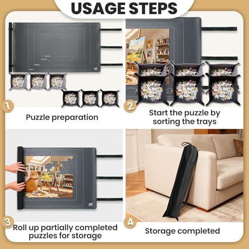 Premium All-in-One Puzzle Mat Roll Up - 46" x 26" Puzzle Mat - Image 6