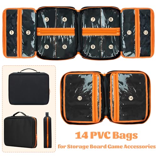 Premium Board Game Storage Organizer Case (14 PVC Pouches) - Image 5
