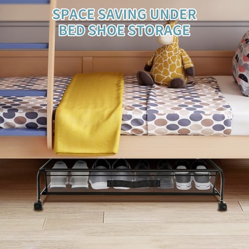 Under Bed Shoe Storage with Wheels, Space Saving Shoe - Image 4