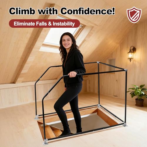 Lift Attic Ladder Safety Railing, Upgraded Adjustable Loft - Image 6