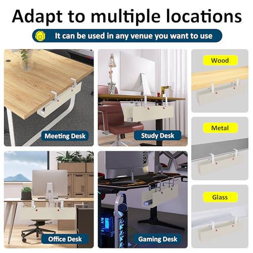 28" Small Under Desk Cable Management Tray No Drill | Cable Management - Image 6