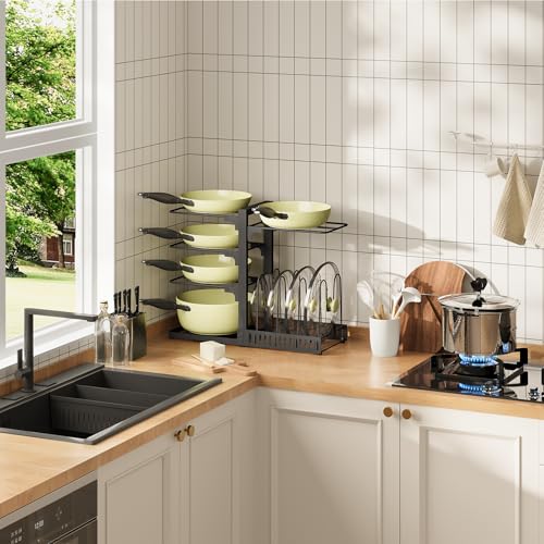 CHOEZON pots and Pans Organizer Under Cabinet, Pot and Pan - Image 6