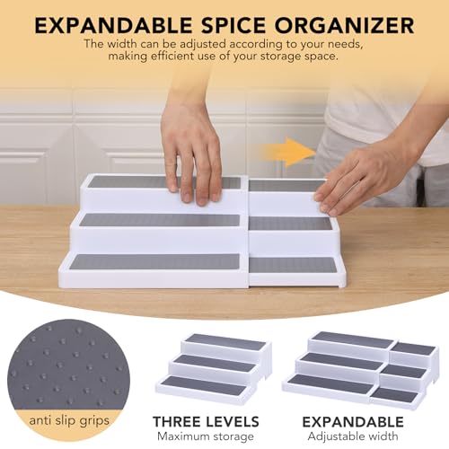 CiWiVOKi 3-Tier Expandable Spice Rack, Plastic Spice Rack - Image 4