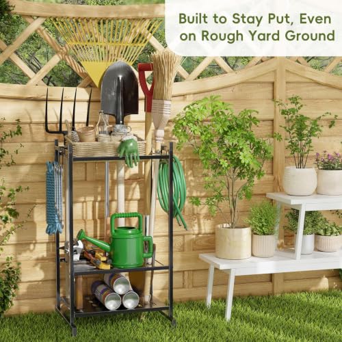 Garden Tool Organizer with Leveling Feet, Yard Tool Tower - Image 5