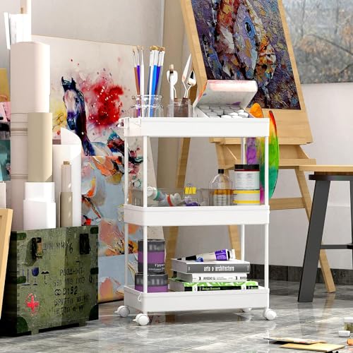 SPACEKEEPER 3 Tier Rolling Cart, Bathroom Cart Organizer - Image 7