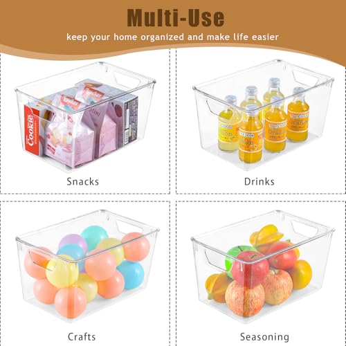 Freebat 6 Pack Clear Storage Bins with Lids, 7 Quart Pantry - Image 7