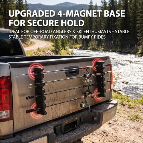 Upgraded 4 Strong Magnetic Fishing Rod Holder for Car | Garage Storage - Image 7