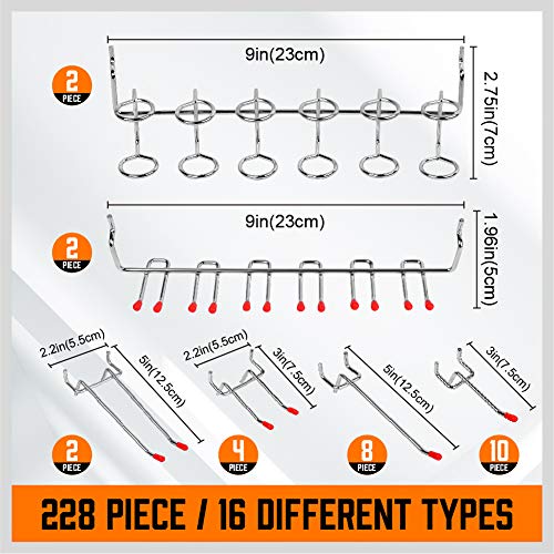 HORUSDY 238 PCS Pegboard Hooks Assortment Kit – 16 Types - Image 6