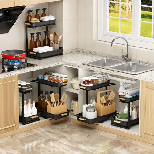 ARSTPEOE Under Sink Organizer - 2 Packs Multi-Purpose Pull-Out - Image 7