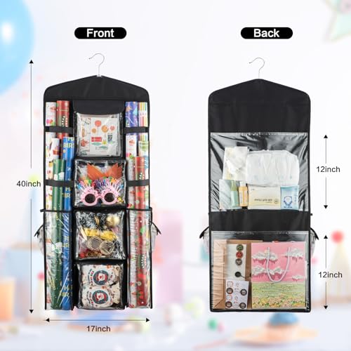 Christmas Wrapping Paper Organizer Storage, Hanging Gift - Image 3