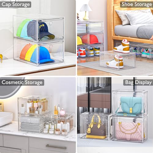 Large Thick Clear Shoe Organizer, Magnetic Door Stackable Shoe - Image 7