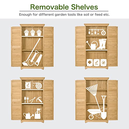 Outdoor Garden Storage Shed, Vertical Storage Cabinet with 3 - Image 5