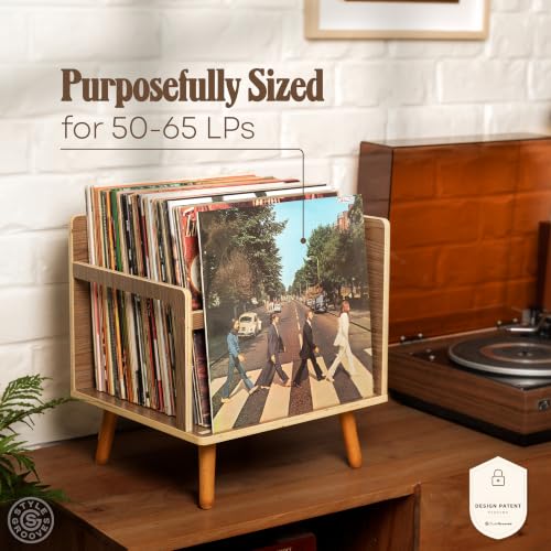 Walnut Vinyl Record Holder | Holds 50-65 LPs | Vinyl - Image 4