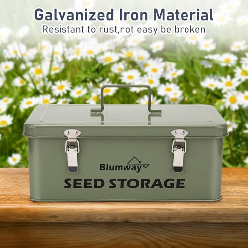 Seed Storage Organizer, Metal Seed Saving Box with Lid - Image 6