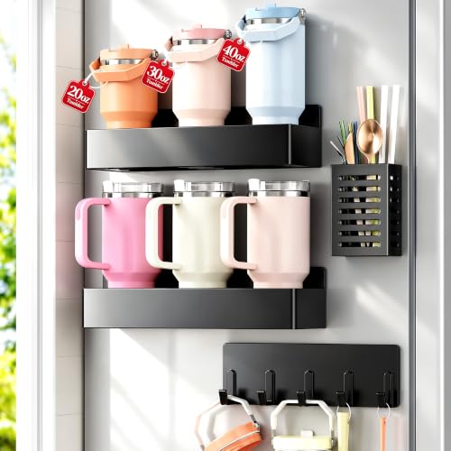 Nieifi Magnetic Shelf for Fridge, Black, 4 pieces - Image 2
