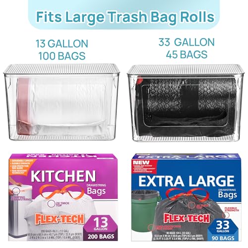 Vtopmart 2 Pack Clear Trash Bag Holder, Stackable Garbage Bag - Image 4