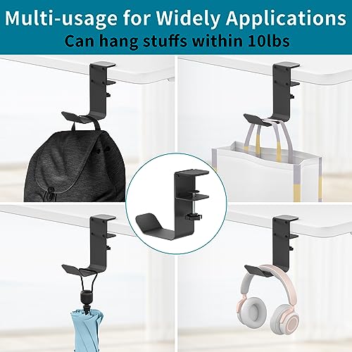 Clamp-On Under Desk Headphone Holder/Backpack Hook/PC - Image 7