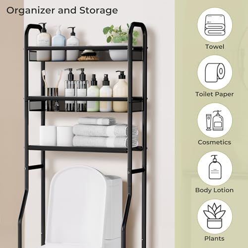 Over The Toilet Storage, 3-Tier Metal Bathroom Shelves - Image 7
