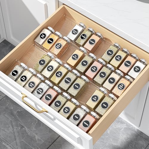 MIUKAA Spice Drawer Organizer, 8 Pcs Clear Seasoning Rack(jar not - Image 2