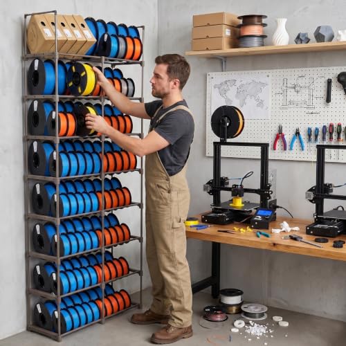 8-Tier 2-Column Modular 3D Printer Filament Storage Rack - Image 3