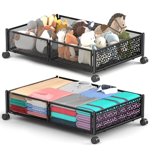 Under Bed Storage With Wheels, 2 Pack Foldable Pattern - Image 2
