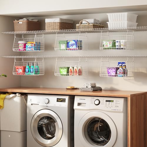 3-Tier Hanging Laundry Basket Organizer：Foldable Wire Shelf - Image 8