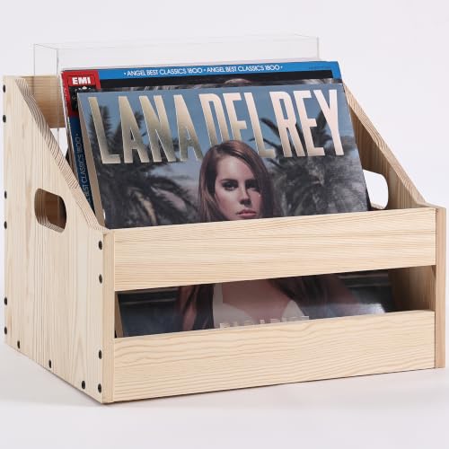 Wooden Vinyl Record Storage Crate, Desktop Record Display Stand - Image 2