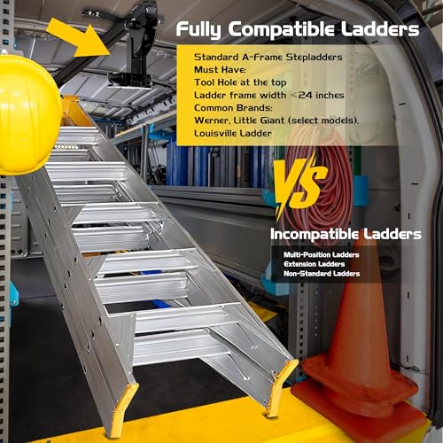 Van Interior Ladder Storage System Utilizes Overhead | Garage Storage - Image 7