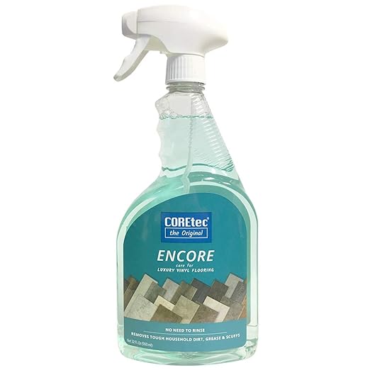 COREtec ENCORE 03Z76 Floor Cleaner Care for Luxury Vinyl Flooring Ready To Use 32oz Spray Bottle (Green) (32 Oz)