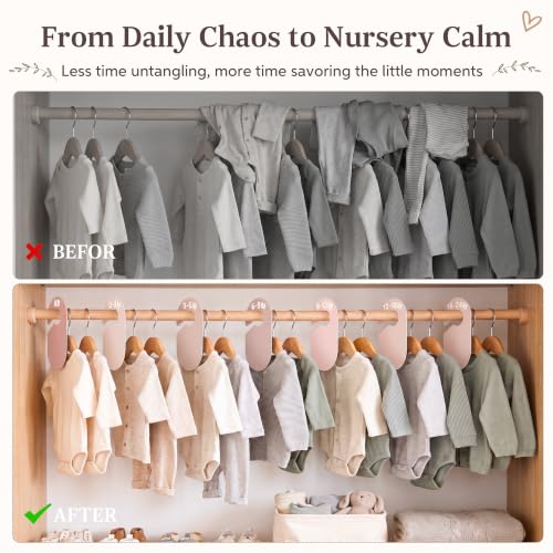 Giftacity 7Pcs Pink Baby Clothes Size Dividers for Nursery Closet - Image 5
