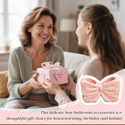 Bow Toothbrush Holder, Cute Ceramic Toothbrush Holder Set - Image 8