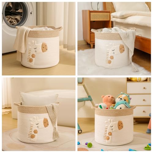 Large Blanket Baskets for Living Room Decor, Toy Storage - Image 6