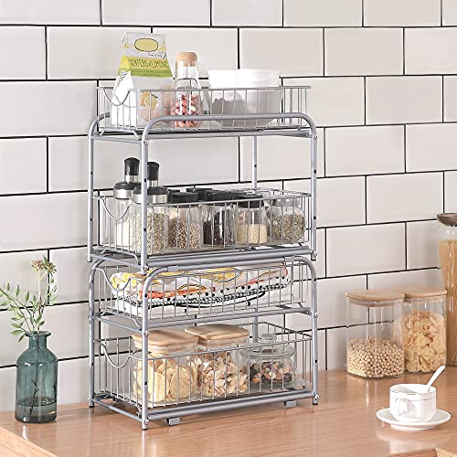 SONGMICS Pull Out Cabinet Organizer, 2-Tier Stackabl | All Products - Image 7