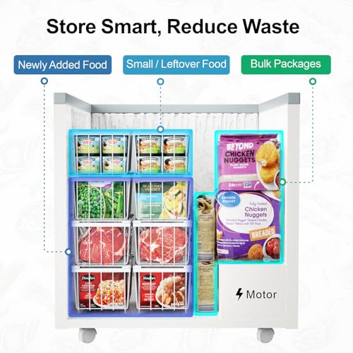 Freezer Organizer Bins - Storage Baskets for 5 to 7 Cu.Ft, 4 Pack - Image 6