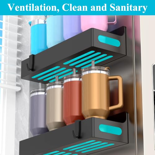 HuggieGems Magnetic Water Bottle Holder for Fridge Black, 4 Pack - Image 3