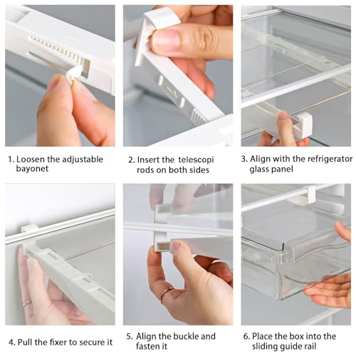URALFA 2PCS Fridge Drawer Organizer and Egg Holder - Image 7